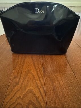 Dior Black Glossy Patent Toiletry Pouch